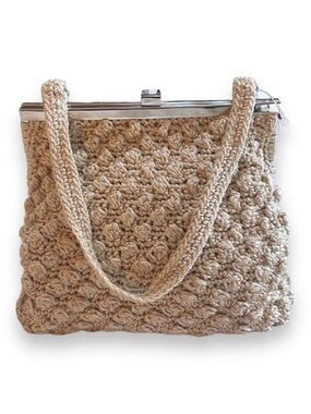 Handmade Light Beige Crochet Purse. Never used!